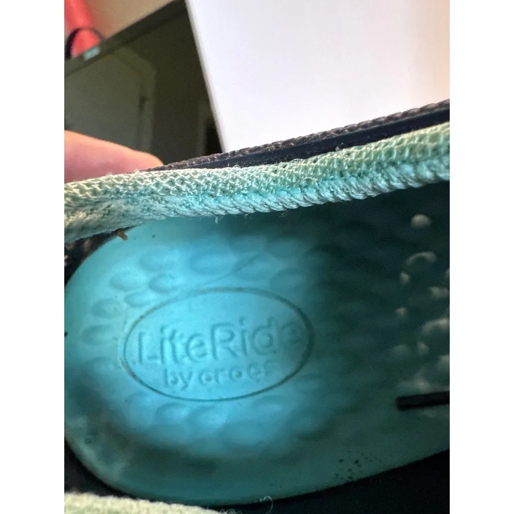 Crocs LiteRide Pacer Navy Blue Light Blue Sneakers 205234 Women Size 6